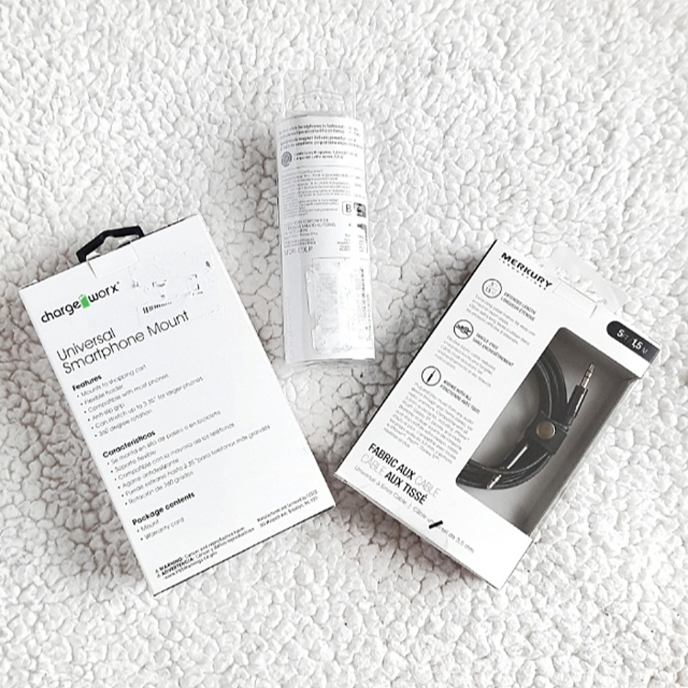 NWT SONY Headphones / CHARGE WORX Phone Mount / MERKURY AUX Cord Cable Bundle - Picture 2 of 9